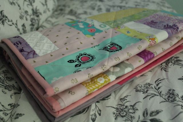 baby quilt stack