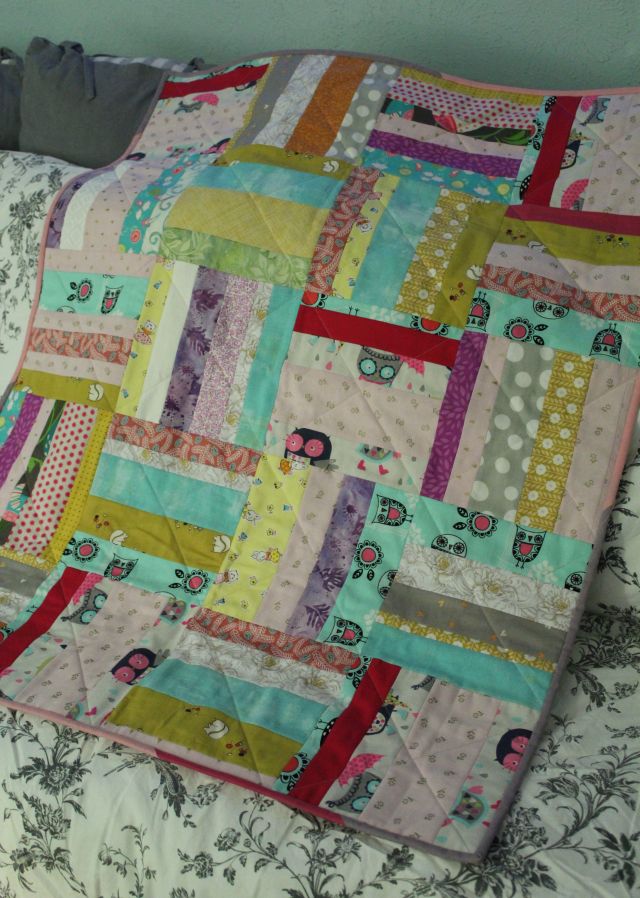 Rail Fence Baby Quilt_angle